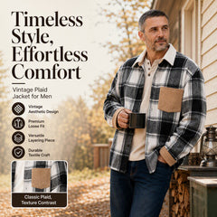 Men's Casual Plaid Shirt Jacket