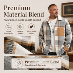 Men's Casual Plaid Shirt Jacket