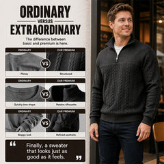 Men's Casual Jacquard Half-Zip Sweatshirt