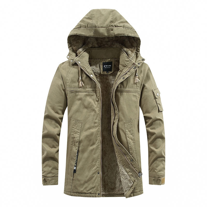 Men's Plush-Lined Hooded Utility Jacket