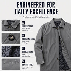 ⚡Free Shipping⚡Men's Water-Resistant Padded Trench Coat