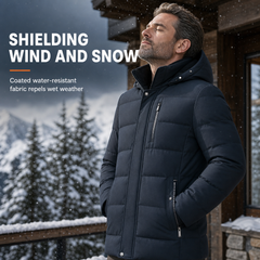 🖤Black Friday Sale:50% OFF🖤 ❄️ Men's Mid-Length Winter Padded Thickened Business Casual Cotton Coat for Middle-Aged Men
