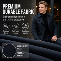 Men's Mid-Length Trench Coat with Detachable Liner