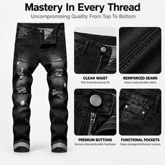 Men's Ripped Slim-Fit Distressed Denim Jeans