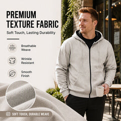Men's Warm-Lined Full-Zip Hooded Sweatshirt