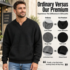 Men's Casual Waffle Knit Sweatshirt