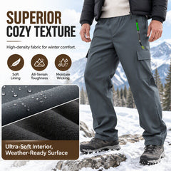 Men's Plush-Lined Waterproof Cargo Pants