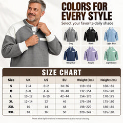 Men's Casual Color-Block Waffle Knit Henley Top