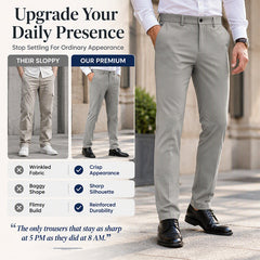 👖 Tailored Streamlined Look, Comfortable Mid-Rise Fit | Men's Slim-Fit Mid-Rise Suit Pants